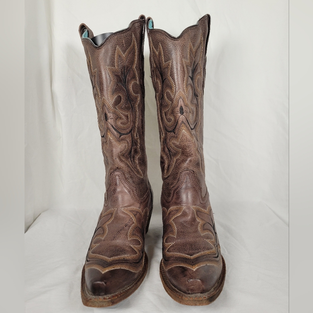 Corral Brown Western Leather Boots - Picture 6 of 16
